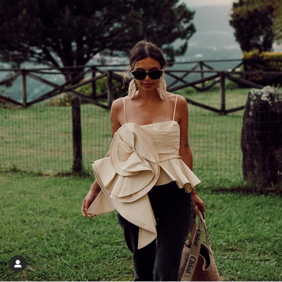 ZARA Voluminous Flower Top Sand - Picture 9 of 16